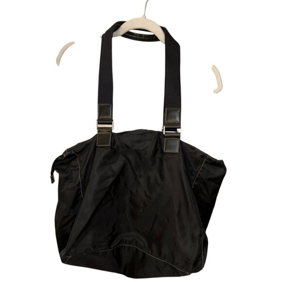 90s United Colors of Benetton black nylon large shoulder bag - Picture 6 of 6